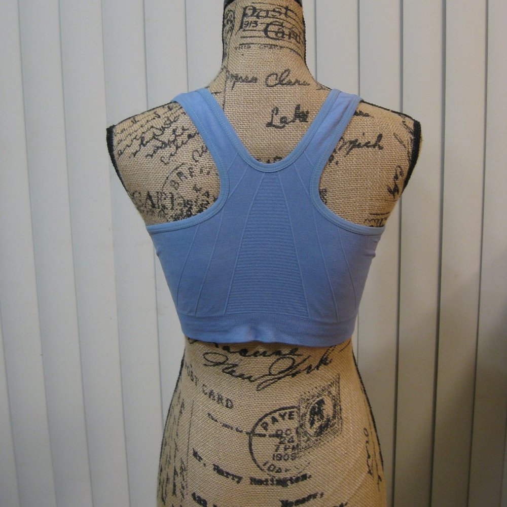 NWOT blue zip front sports bra M med - Picture 4 of 6